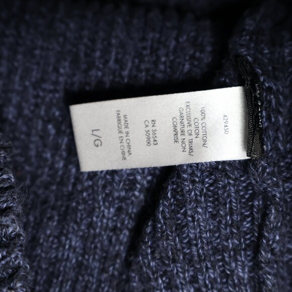 Calvin Klein 1/4 Zip Cotton Sweater Men’s Size L Navy - Picture 6 of 6